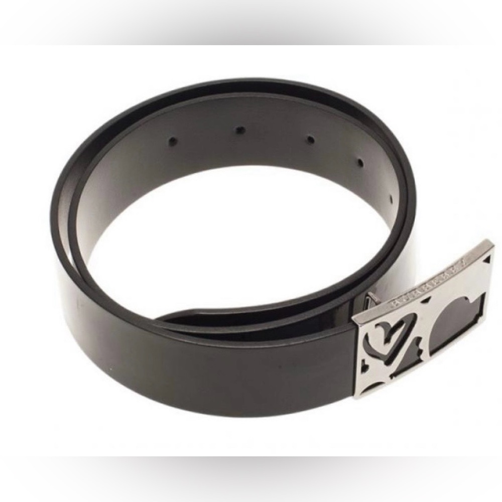 Burberry Hearts Black Leather Belt with Silver Buckle EC - Picture 2 of 7